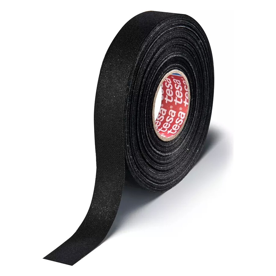 Tekstila izolācijas lente tesa 51006, +150 °C, melna, 25 m x 19 mm