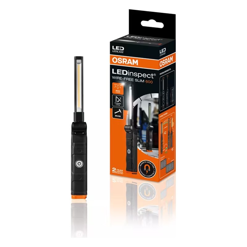 Uzlādējams LED inspekcijas lukturis OSRAM LEDinspect WIRE-FREE SLIM 600