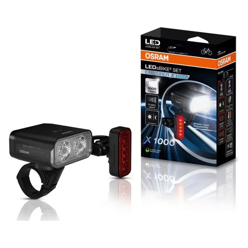 Velosipēda lukturu komplekts OSRAM LEDsBIKE EXPLORER X 1000, 1000 lm OLEDBL202 OE LEDBL202