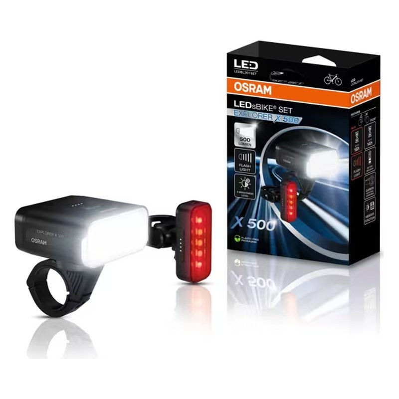 Velosipēda lukturu komplekts OSRAM LEDsBIKE EXPLORER X 500, 500 lm OLEDBL201 OE LEDBL201