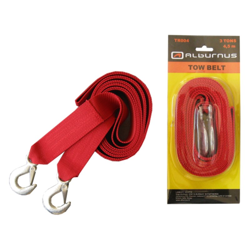 Vilkšanas lenta Alburnus TOW BELT, 3 t, 4,5 m, ar āķiem